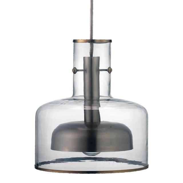 Jamie Young Clyde Iron & Glass Pendant For Sale