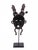 Ivory Coast Senufo Kpelie Cast Bronze Baul Mask Depicting Tribesmen on Stand For Sale - Image 4 of 4