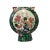 Dark Green Vintage Chinese Dark Green Graphic Flat Round Flask Porcelain Vase For Sale - Image 8 of 8
