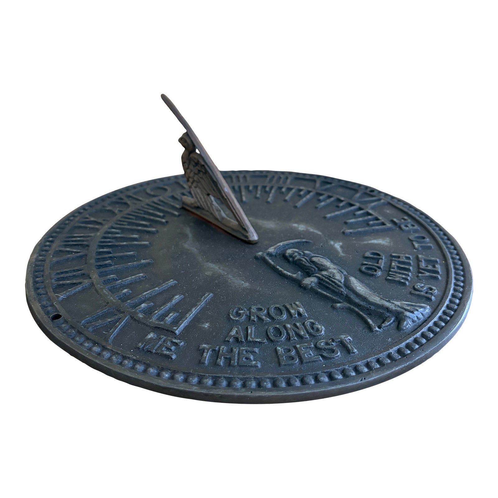 Vintage English Country Iron Garden Sundial 