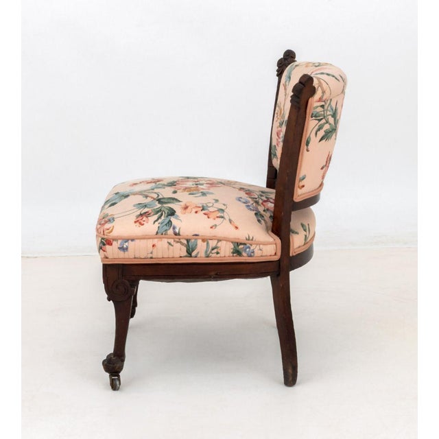 Renaissance Revival Floral Upholstered Low Chair For Sale In New York - Image 6 of 7