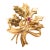 Vintage Tiffany & Co. 18k Yellow Gold 0.06ct Cabochon Ruby Leaf Brooch For Sale
