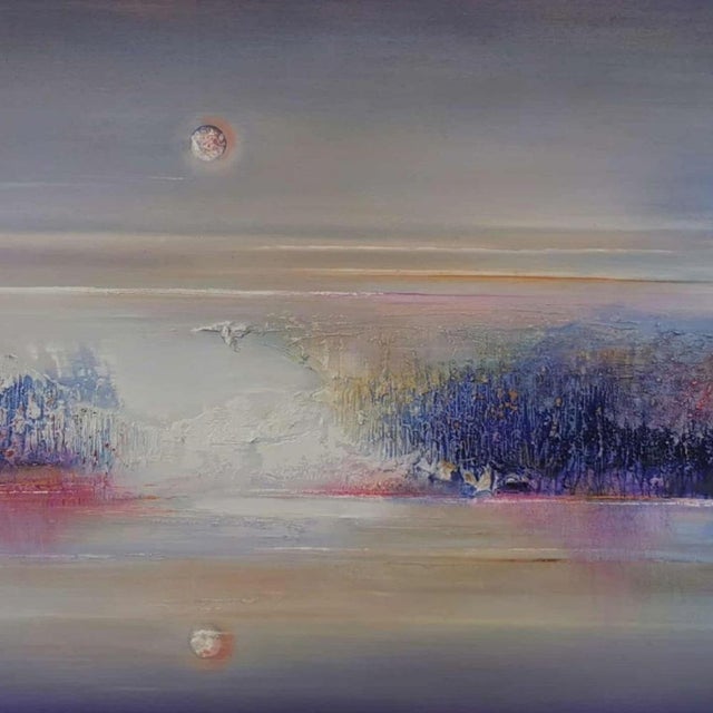 Early 21st Century Barbara Hubert, Bright Night, 2025, Oil on Canvas For Sale - Image 5 of 6