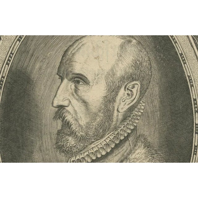 Paper Philippe Galle, Portrait of Abraham Ortelius, 1579, Print For Sale - Image 7 of 8