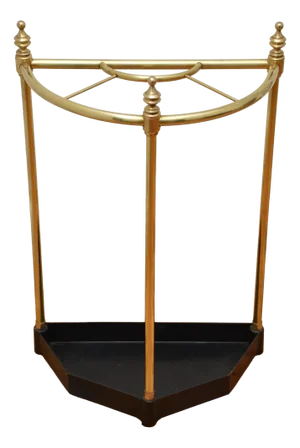 Vintage Demi Lune Umbrella Stand in Brass, 1940