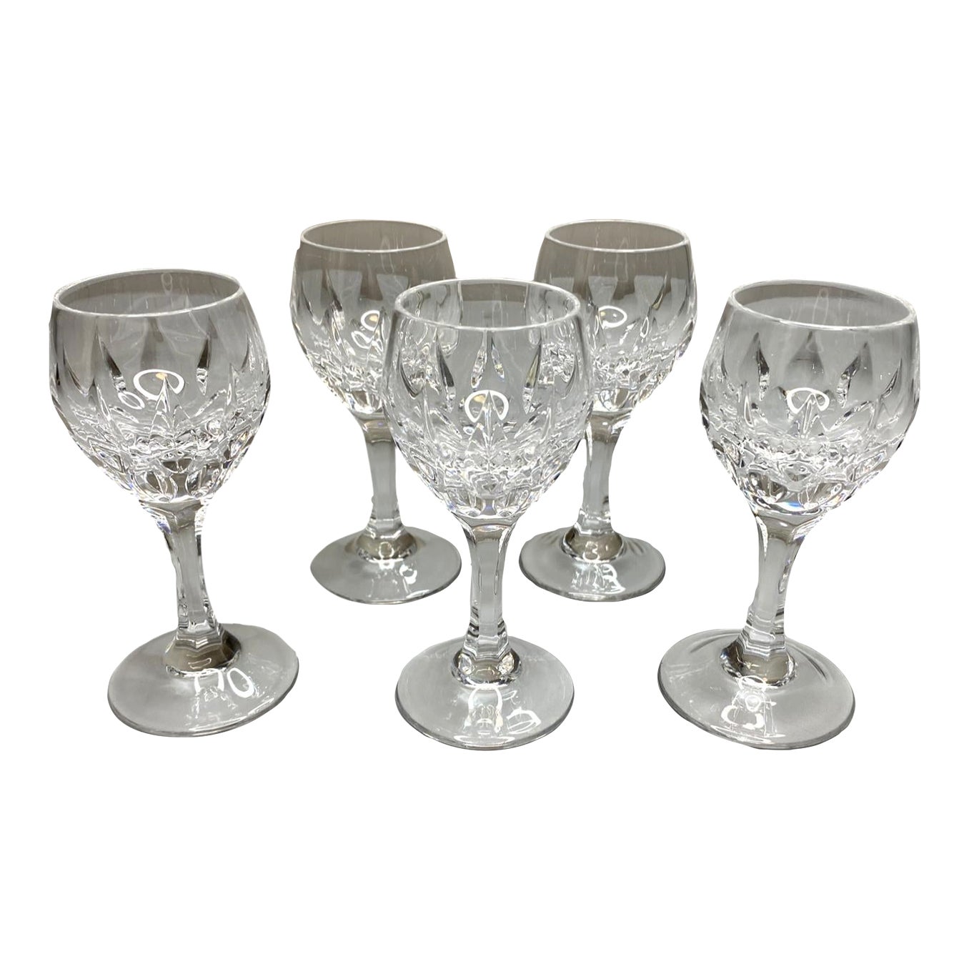 Vintage Nachtmann Helena Crystal Cordial/Sherry Cut Teardrop Glasses