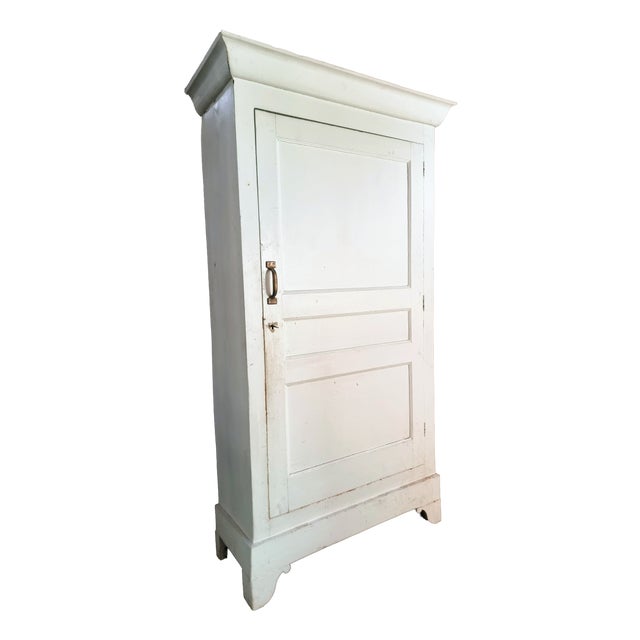 Antique French Pine Cabinet in Off-White Paint, 1900-1920 For Sale