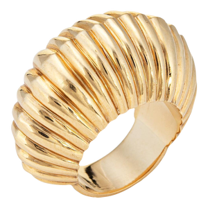 Vintage Cartier Ring c1945 Bombe Fluted Dome 14k Gold Sz 5.75 Shell Jewelry