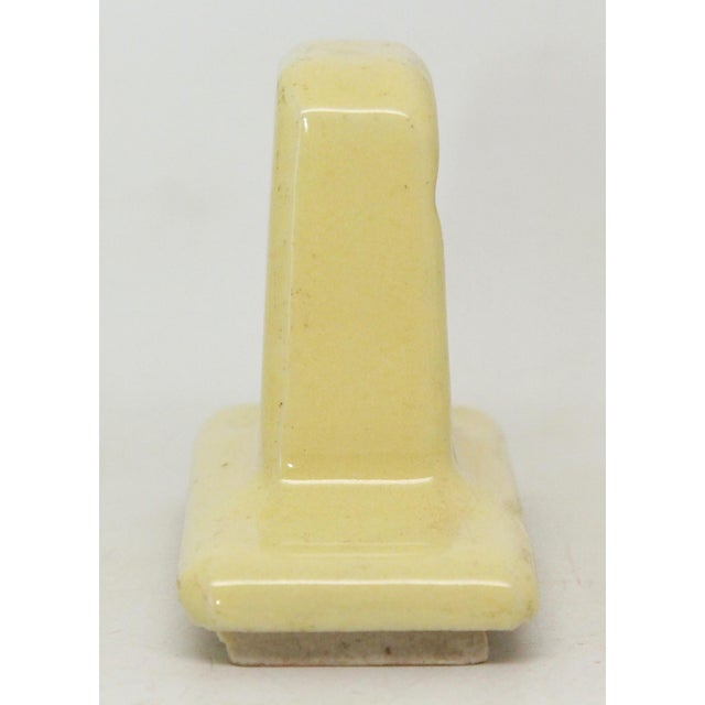 Traditional Pair of Yellow Ceramic Porcelain Towel Brackets For Sale - Image 3 of 5