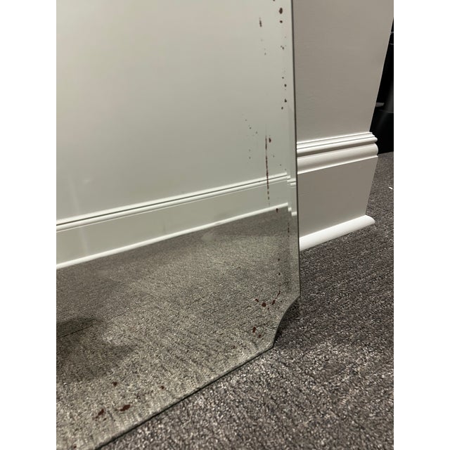 Pottery Barn Pottery Barn Frameless Beveled Mirror With Antiqued Patina For Sale - Image 4 of 9