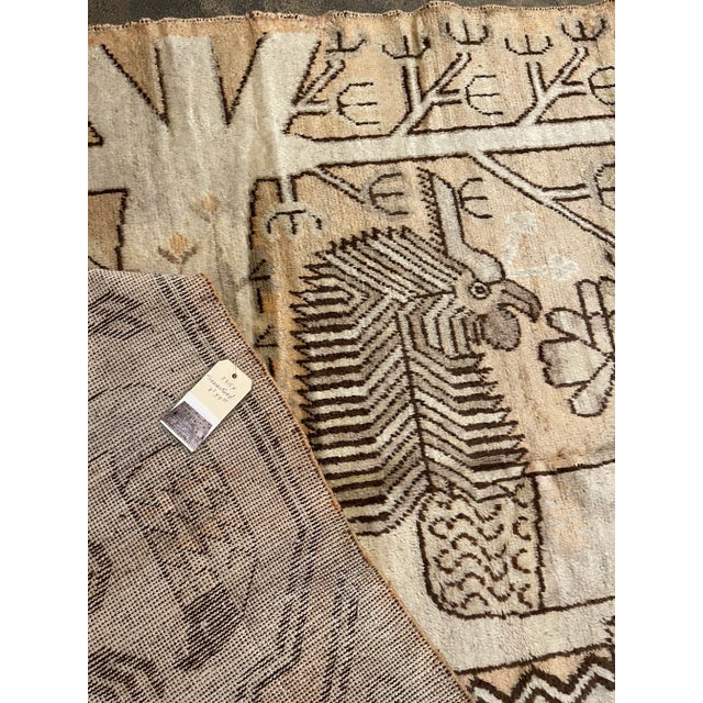 Traditional 1900s Antique Tan Rug 8'5'' X 4'10'' For Sale - Image 3 of 6