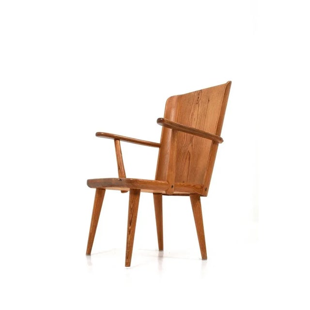 Brown Armchair by Göran Malmvall for Svensk Fur, 1950s For Sale - Image 8 of 8