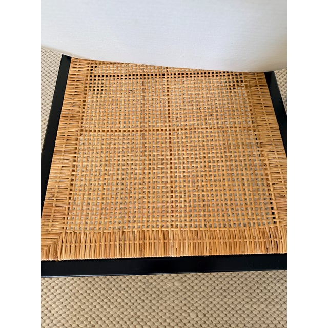 Wood Pair of Large Scale Ladder Back Chairs With Woven Seats For Sale - Image 7 of 11