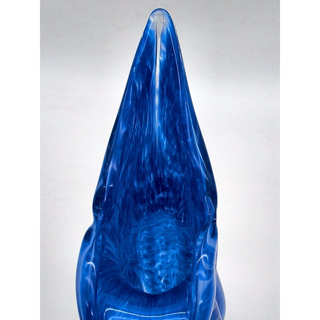 Vintage Cobalt Murano Style Swirl Vase or Pitcher For Sale In Portland, ME - Image 6 of 8