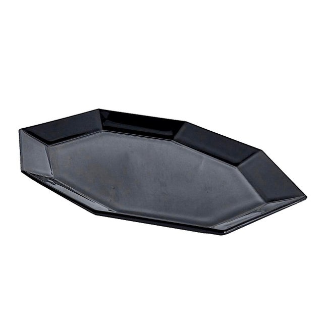 1980s 1980s Arcoroc France "Octime" Black Oval Platter For Sale - Image 5 of 8