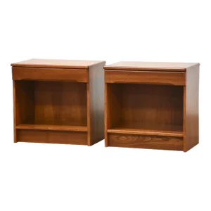 1970s Danish Modern Teak Nightstands - a Pair
