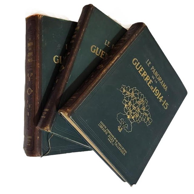 Rare set of Le panorama de la guerre de 1914 15, 1916 Hardcover 3 volumes French edition by Henri Leveque Colonel Enrico...