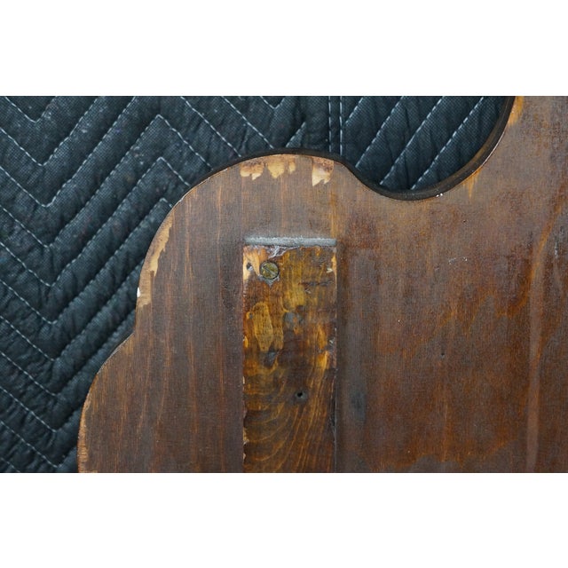 Antique Victorian Renaissance Revival Walnut Burl Arched Full Size Headboard For Sale - Image 10 of 17