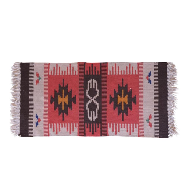 Vintage Czechoslovakia Kilim Rug - 4.6 X 2.2 Ft For Sale