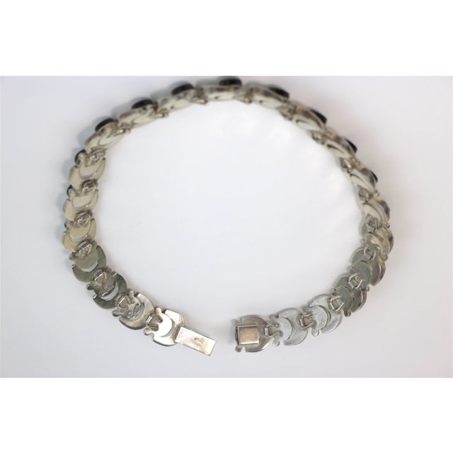1950s Antonio Pineda Modernist Mexico Sterling Onyx Parure Jewelry Set - 4 Pieces For Sale - Image 9 of 10