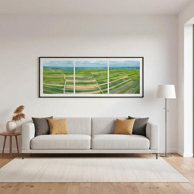 Not Yet Made - Made To Order "Stripes_of_Suloszowa_001" Triptych Aerial View Limited Edition Photograph by Bernhard Lang For Sale - Image 5 of 7