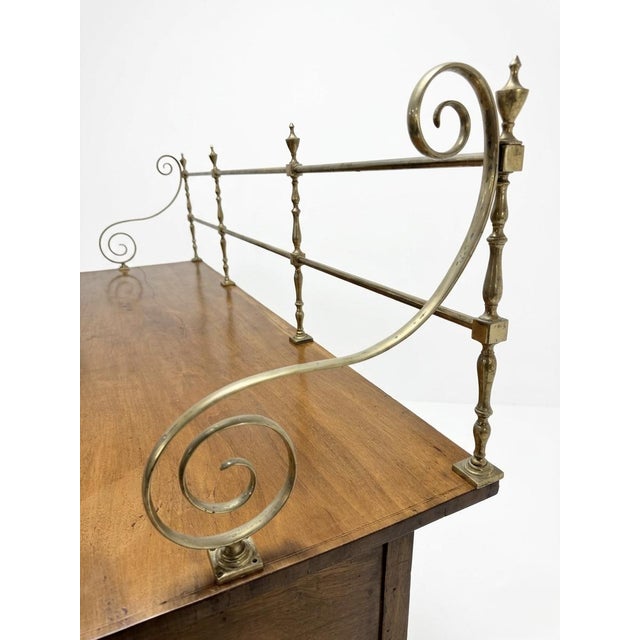 Mahogany Inverted Breakfront Sideboard with Brass Gallery, 19th Century For Sale - Image 4 of 6