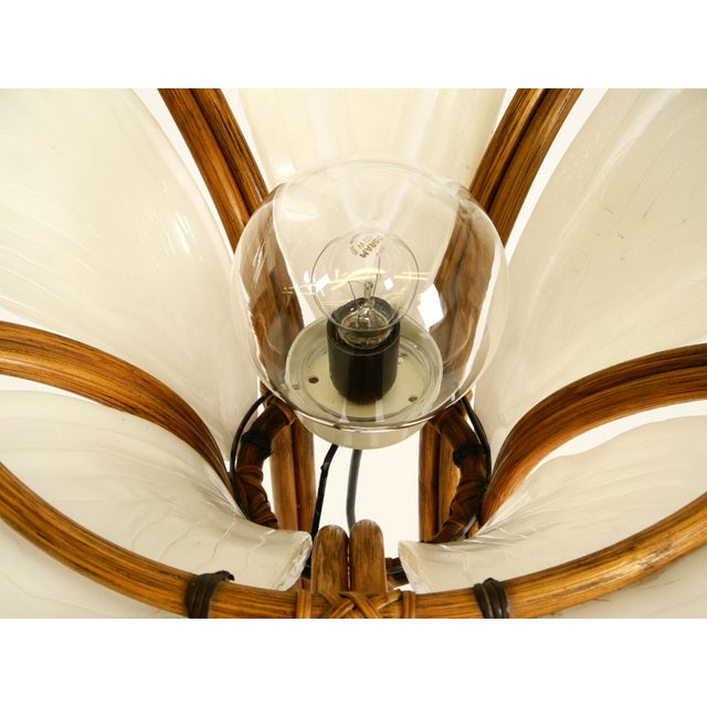 Bamboo Floor Lamp with White Acrylic Glass Elements, 1960s For Sale - Image 15 of 18