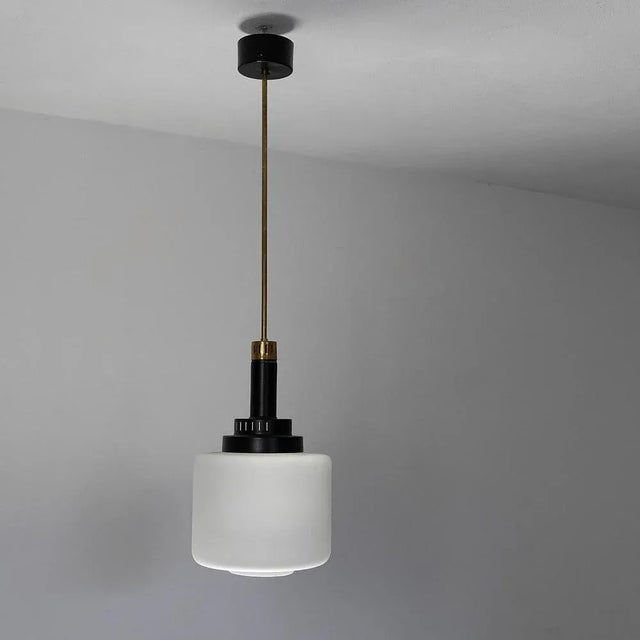 Glass and Metal Chandelier, 1950s For Sale - Image 4 of 13