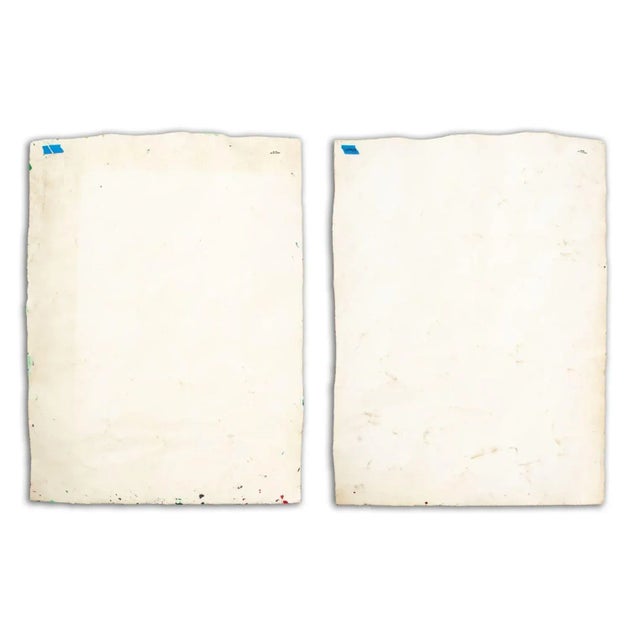 Elfi Schuselka (Austrian, b. 1940), Two Abstract Compositions, Mixed Media Collage on Paper, raised sculpted ridges with...