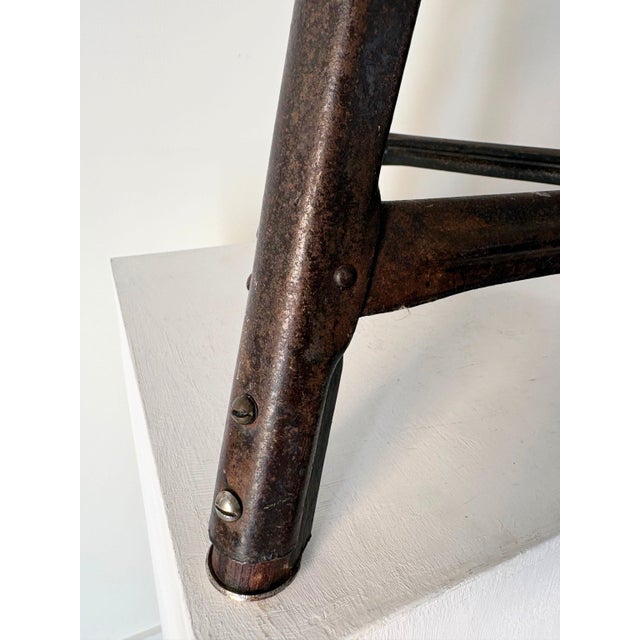 Industrial Stool in Iron and Wood, 1920s For Sale - Image 6 of 8