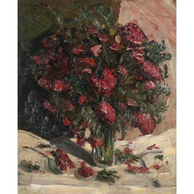 David Bautz, Impressionist Floral Still Life, 1935, Oil For Sale - Image 4 of 9