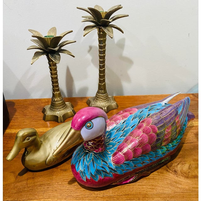 Metal Mid Century Brass Duck For Sale - Image 7 of 9