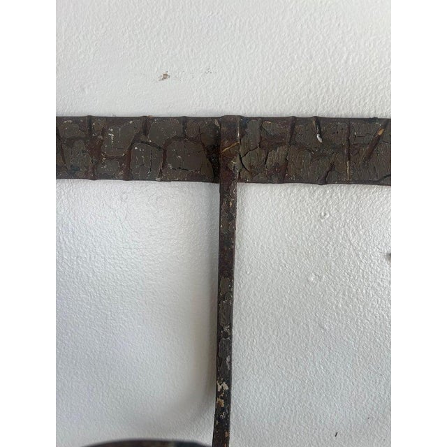 Antique Hand-Forged Iron Coat Rack With Scroll Hooks For Sale - Image 9 of 9