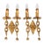 1950s Spanish Mid-Century Gold Leaf Iron 2-Light Sconces - A Pair For Sale
