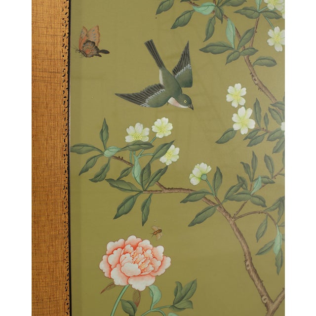 Pair of Chelsea House Edgedale Chinoiserie Painted Silk Panels For Sale - Image 12 of 18