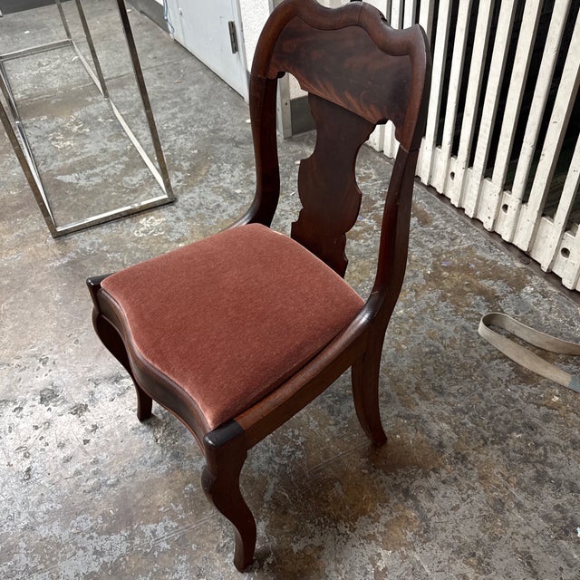 Wood Victorian Flame Mahogany Side Chair, Vintage For Sale - Image 7 of 12