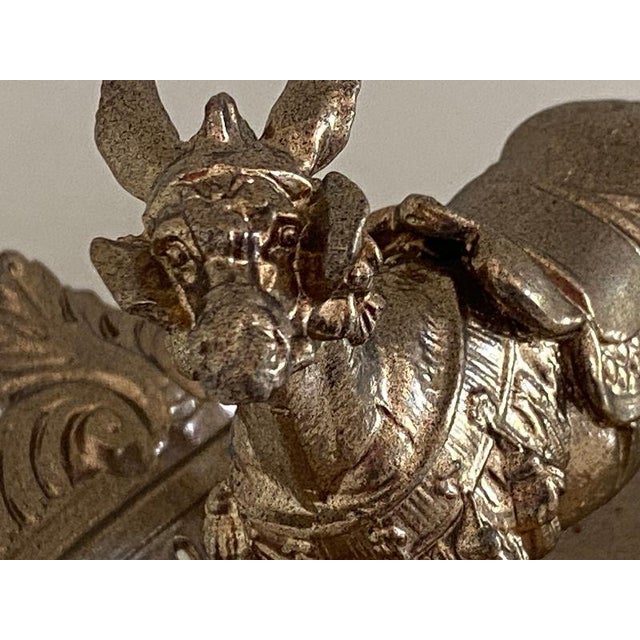 Atypical Writing Desk Set with Double Inkwells in Patinated Gilt Metal, 1890s-1910s For Sale - Image 14 of 16