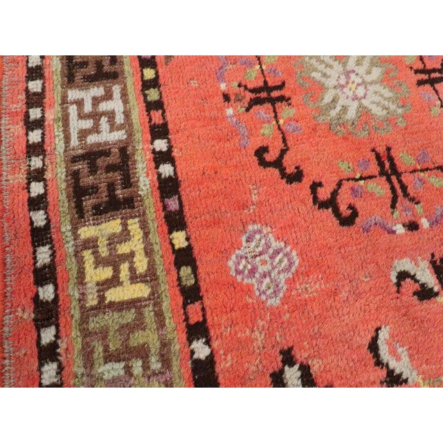 Tribal Galerie Shabab Collection Early 20th Century East Turkestan Khotan Throw Rug For Sale - Image 3 of 6