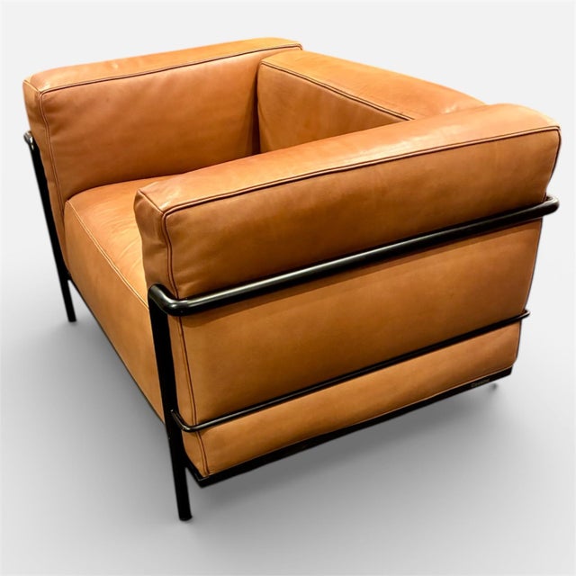Cassina 1980s Le Corbusier Jeanneret Perriand Cassina Lc3 Club Lounge Chair For Sale - Image 4 of 8