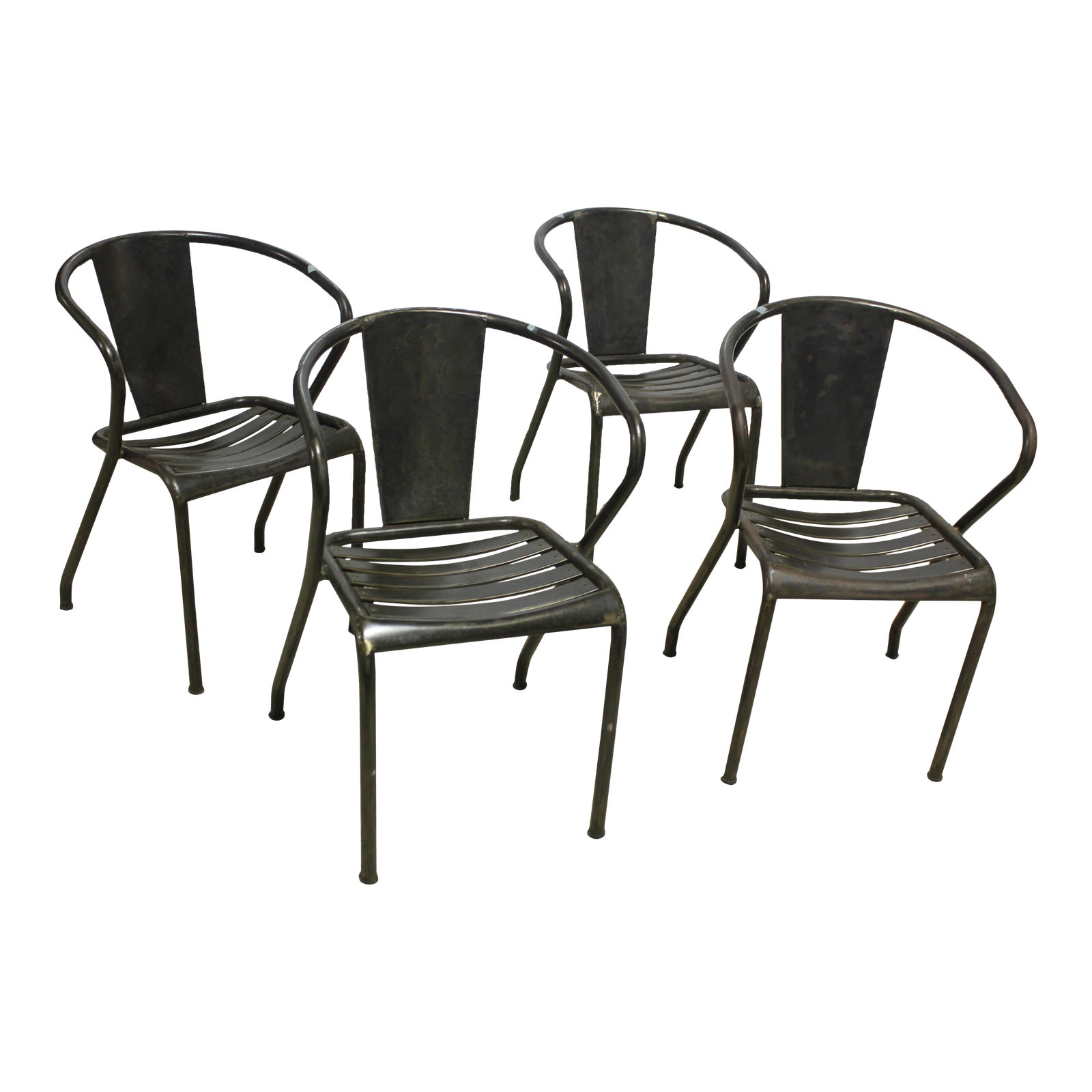 1960s Vintage Metal Dining Chairs Set of 4 Chairish