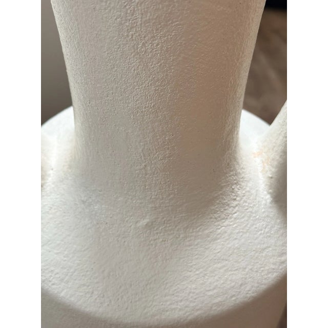 Vintage MCM Amphora Vessel Tall Iron Stand Large Vase 34” For Sale - Image 4 of 4