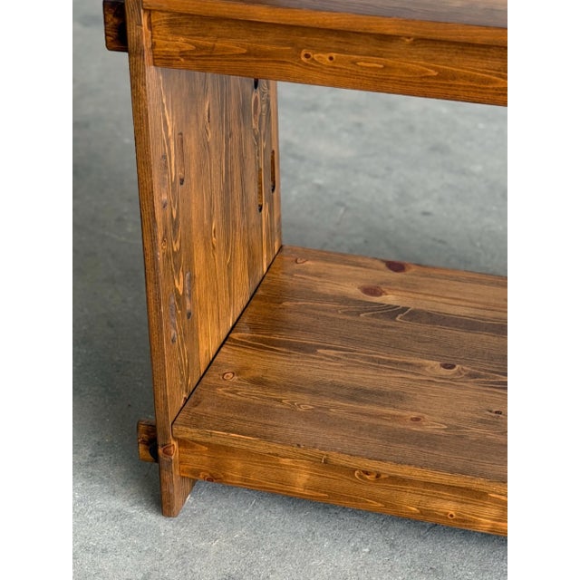 Antique Vintage Solid Wooden Arts & Crafts Pegged Bookcase For Sale - Image 17 of 17
