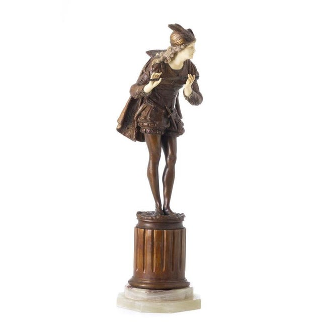 Albert Ernest Carrier-Belleuse, Figurative Sculpture, 19th Century, Bronze on Marble Base For Sale - Image 6 of 6