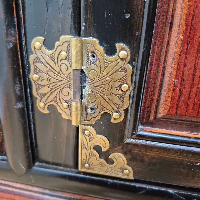 Mid-20th Century Korean Elm & Brass Jang Tansu Stacking Storage Cabinets Nightstands Benches - A Pair For Sale - Image 12 of 15