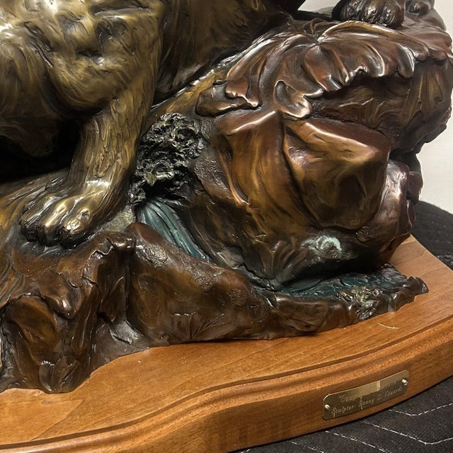 1990s "Cougar Mountain" Bronze Sculpture by Danny D. Edwards For Sale - Image 4 of 14
