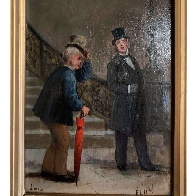 Wood French Oil on Canvas Paintings in Gilt Frames Signed Louis - a Pair For Sale - Image 7 of 11