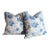 Thibaut Indienne Hazel Blue Pillows With Navy Cord- Set of 2 For Sale