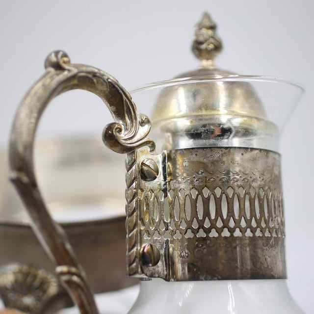Art Nouveau Silver-Plated Jug on a Warmer, 1890s For Sale - Image 5 of 11