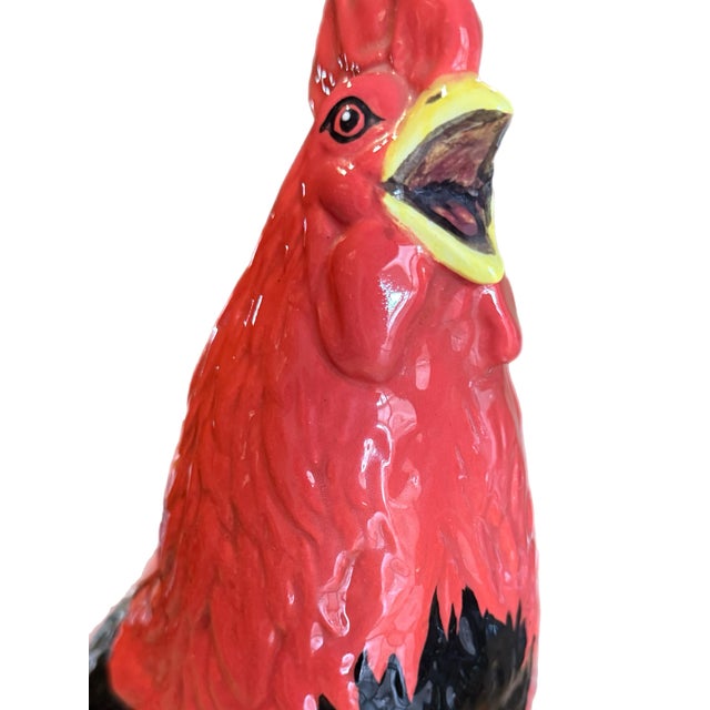 Richly-Glazed Hand-Painted Ceramic Rooster, Signed For Sale In Miami - Image 6 of 13