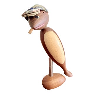 Bird Bottle Opener and Corkscrew with a Fabric Beret from Arne Basses, 1960s For Sale